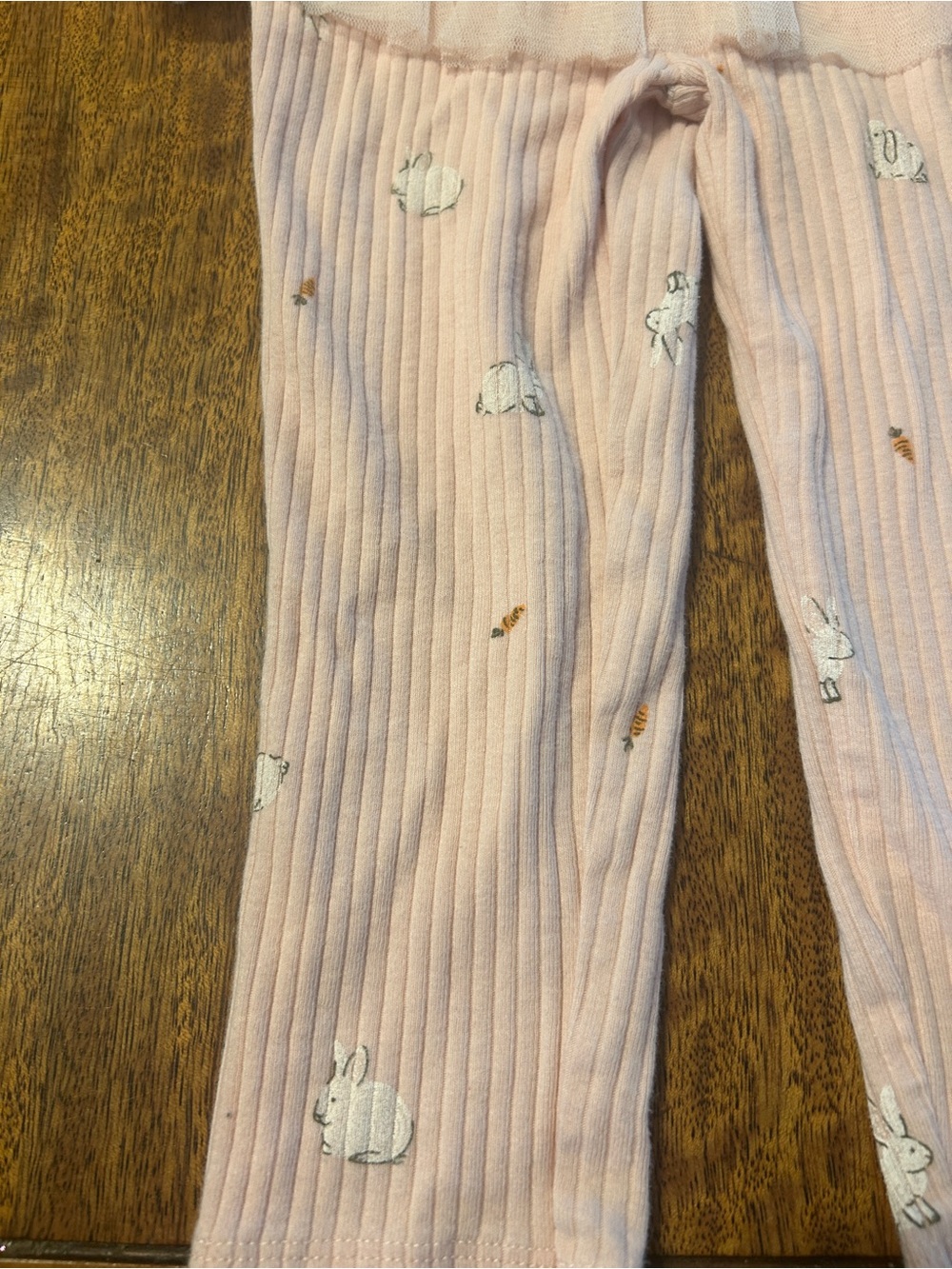 Carters Pink Tulle Ribbed Rabbit Leggings - Picture 2 of 5